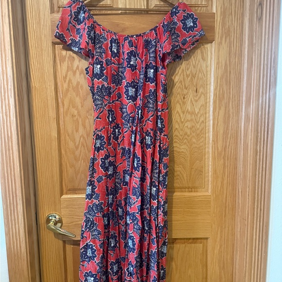 Knox Rose Coral and Navy Floral Maxi Dress - Picture 5 of 5